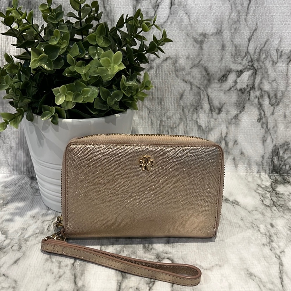 Rose Gold Tory Burch Wristlet